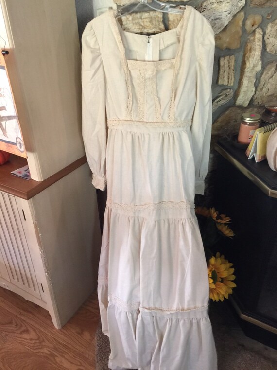 Vintage Linen Handmade like Gunny Sax Dress Hippy