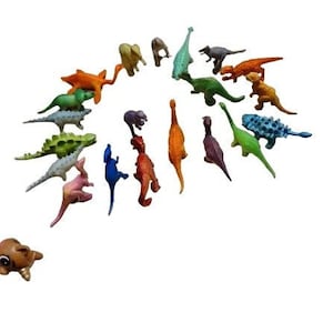 Miniature Dinosaurs Lot 20 Vintage Stegosaurus Raptor T-Rex Ankylosaurus & More