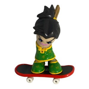 Tech Deck Dude Yoko Hot Feet Crew 2 Green Dress  2002 and Red Orange Fingerboard Skateboard