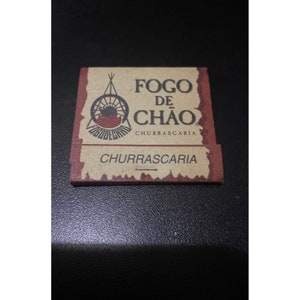 Vintage Matchbook Fogo De CHAO Churrascaria - 30 Strike Unstruck - Varía ubicaciones, Houston, Dallas y Atlanta B2