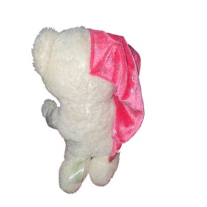 Plush Goodnight Teddy Bear Praying Kneeling White Pink Night Hat 12 inches Homerbest Stuffed image 3