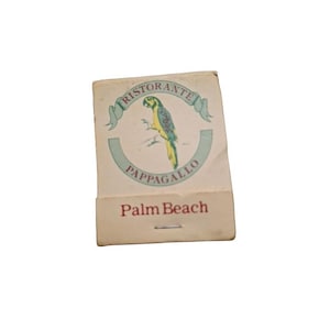 Vintage Matchbook Ristorante Pappagallo - Palm Beach Florida 20 Strike Unstruck