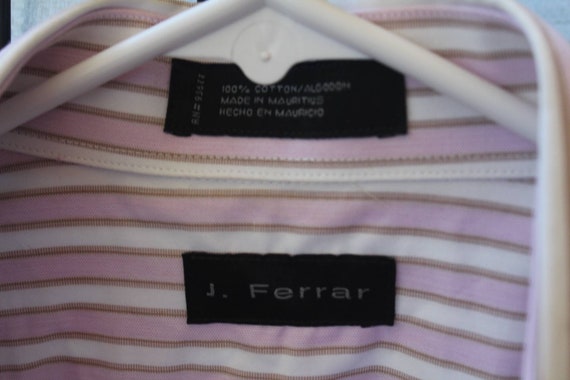 Vintage Lot 2 Mens Dress Shirts J. Ferrar Cotton … - image 4