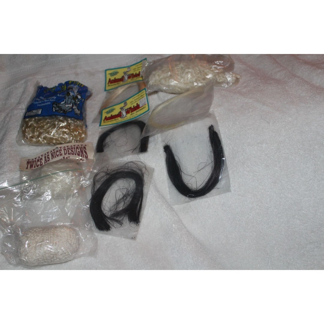 Vintage Craft Doll Hair and Animal Wiskers Lot 8 Bags Opened Etsy
