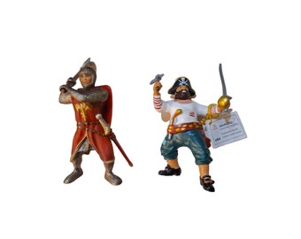 Papo Pirate with Axe 2004 and Fleur Knight and Corsairs Blackbeard Barbarossa NWT