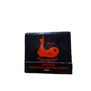 Caixa de Fósforos - Nick&#39;s Fishmarket, Frutos do Mar 30 Strike Chicago, Illinois B2