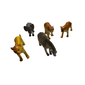 Schleich Safari Animal Lot 5 Tiger, Elephant, Jacquard, Zebra, Tiger  Vintage