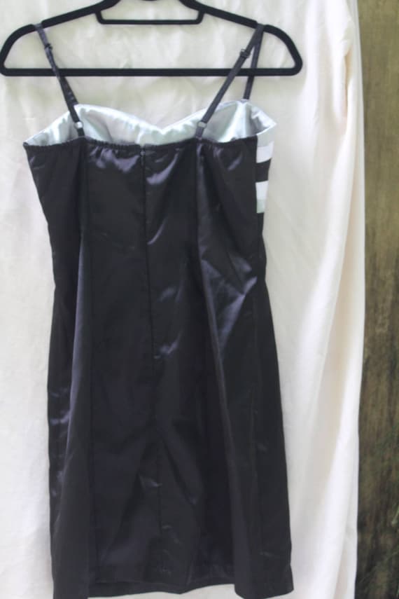 Vintage Womens La Belle Satin Black Dress Size 9 … - image 4