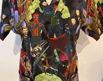 superheros scrub uniform top