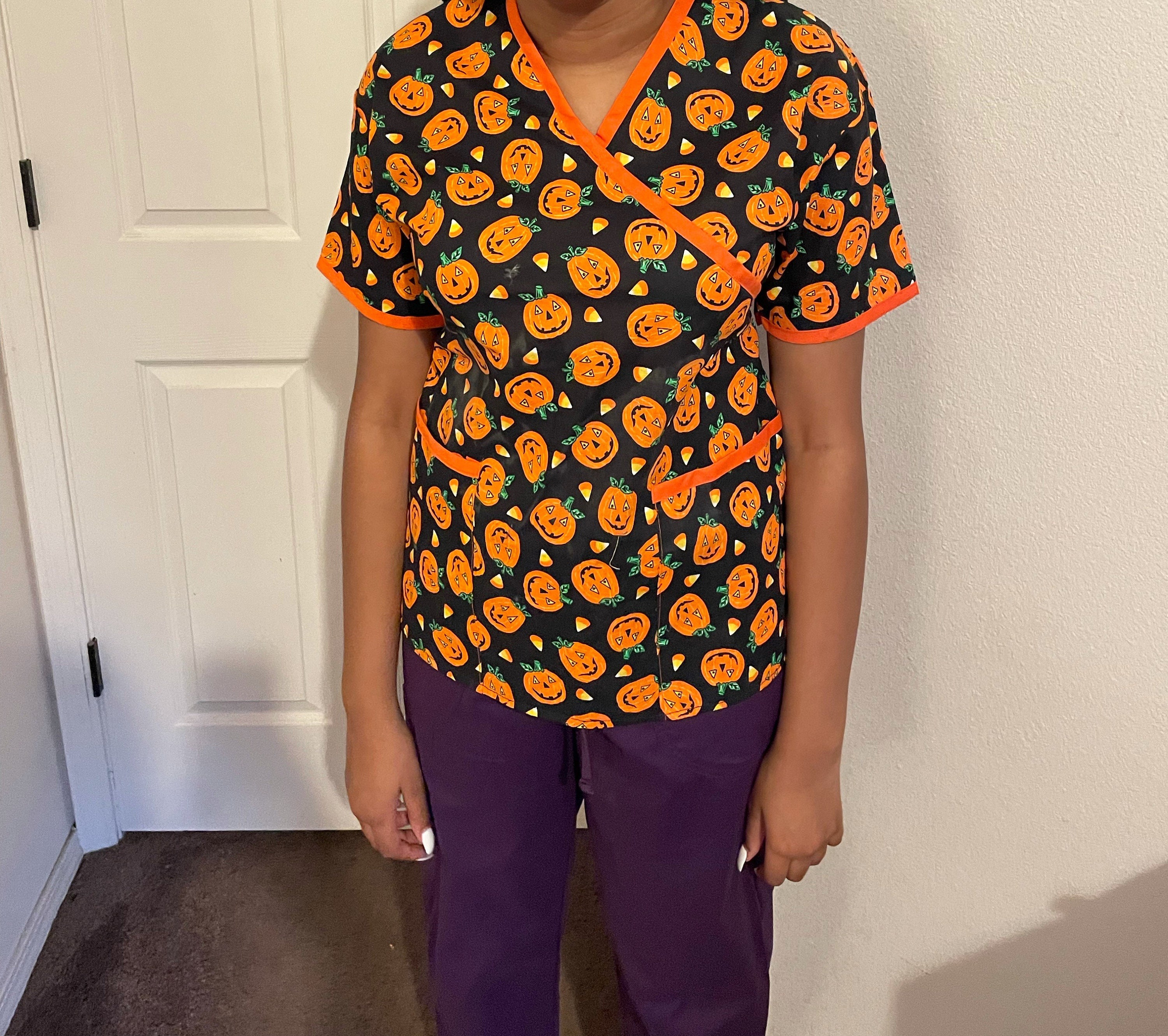 Cheap halloween deals scrub tops