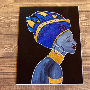 Keizerin wenskaart | Zwart, Afrikaanse koningin kunstomslag, blanco kaart