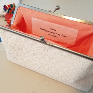 Personalization for Clutches ADD ON ONLY Purses sold separately, Personalized Message for Bridal Party Gift for Bridesmaids, Wedding Gift image 8