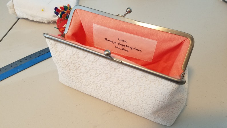 Personalization for Clutches ADD ON ONLY Purses sold separately, Personalized Message for Bridal Party Gift for Bridesmaids, Wedding Gift image 8