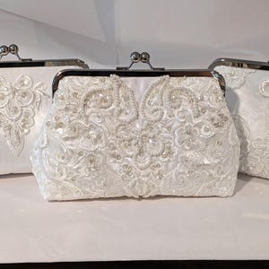 Heirloom Purse | Made from YOUR FABRIC |Custom Bridal Clutch | Mother of the Bride Clutch | Lace Wedding Clutch | Custom | 8 Inch Clasp