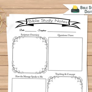 Bible Study Note Sheet Printable PDF Simple Bible Study | Etsy