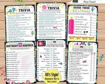 80s Trivia Quiz Etsy