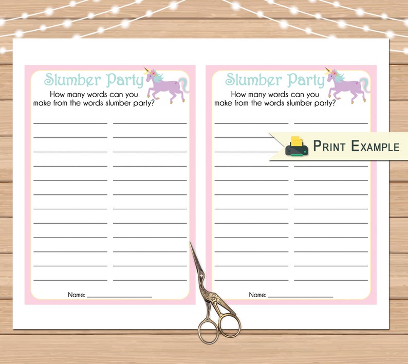 kids sleepover games printable bundle set 6 games bonus etsy