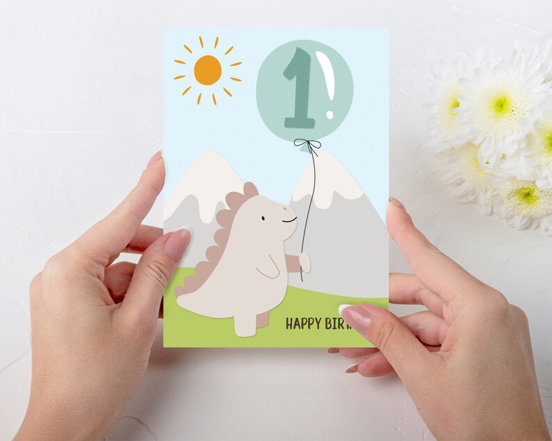 Printable Happy 1st Birthday Card Happy Birthday Turning One - Etsy