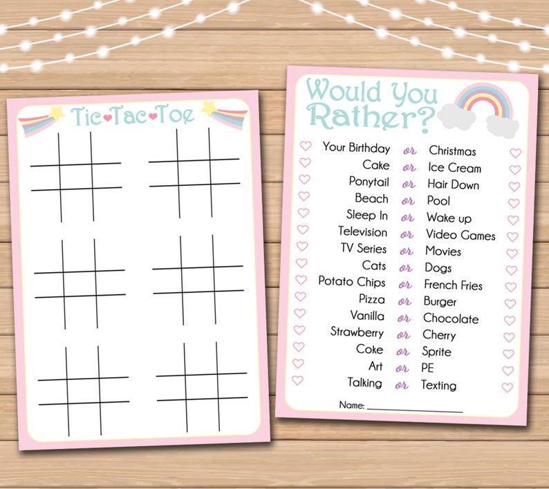 kids sleepover games printable bundle set 6 games bonus etsy