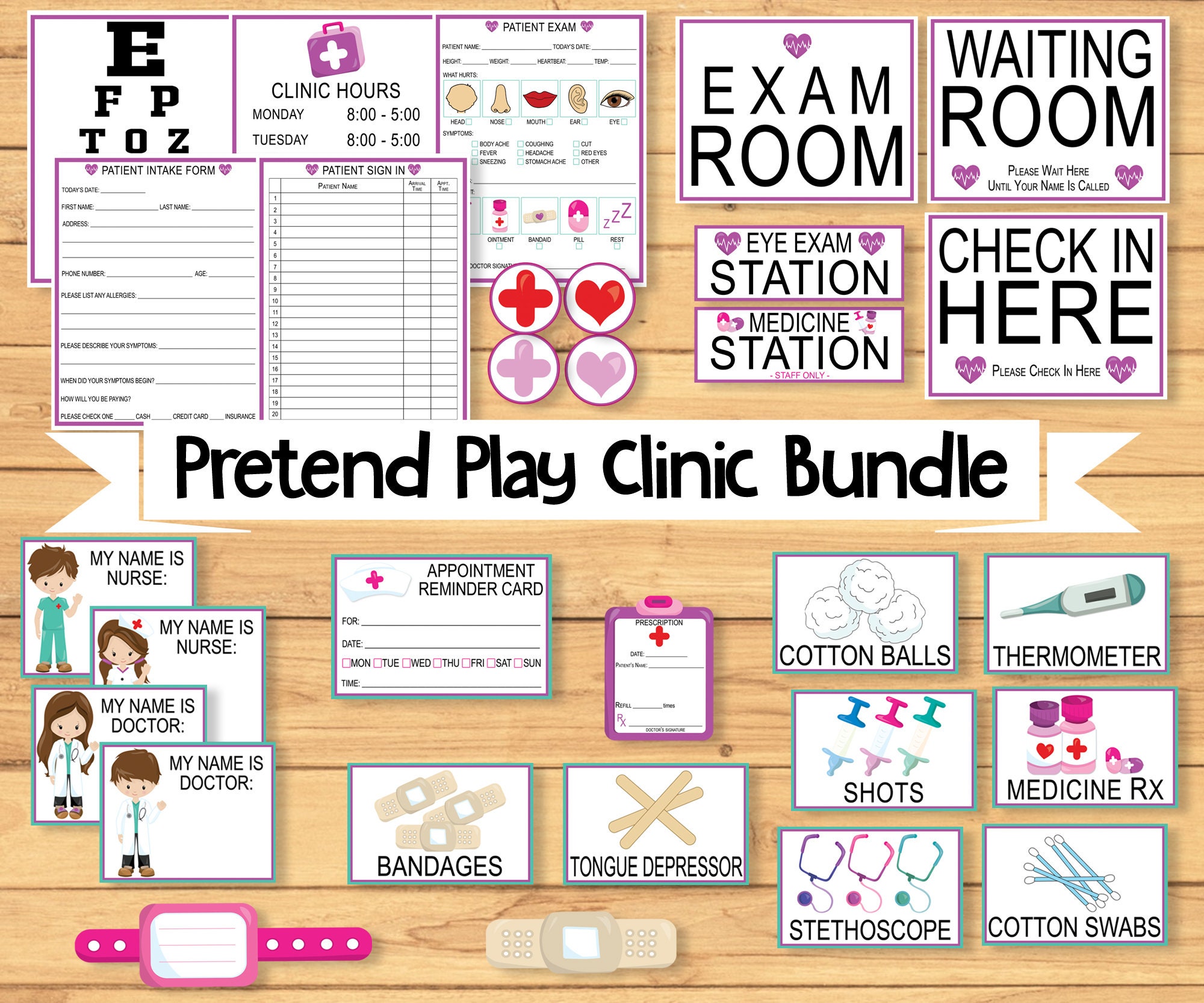 pretend-play-doctor-printable-clinic-hospital-pretend-etsy