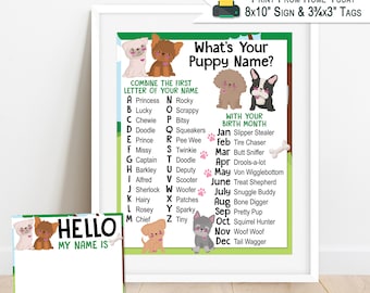 Puppy Name Printable Etsy