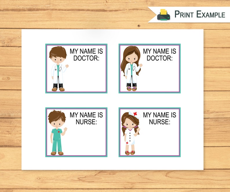 Pretend Play Doctor Printable Clinic Hospital Pretend Etsy