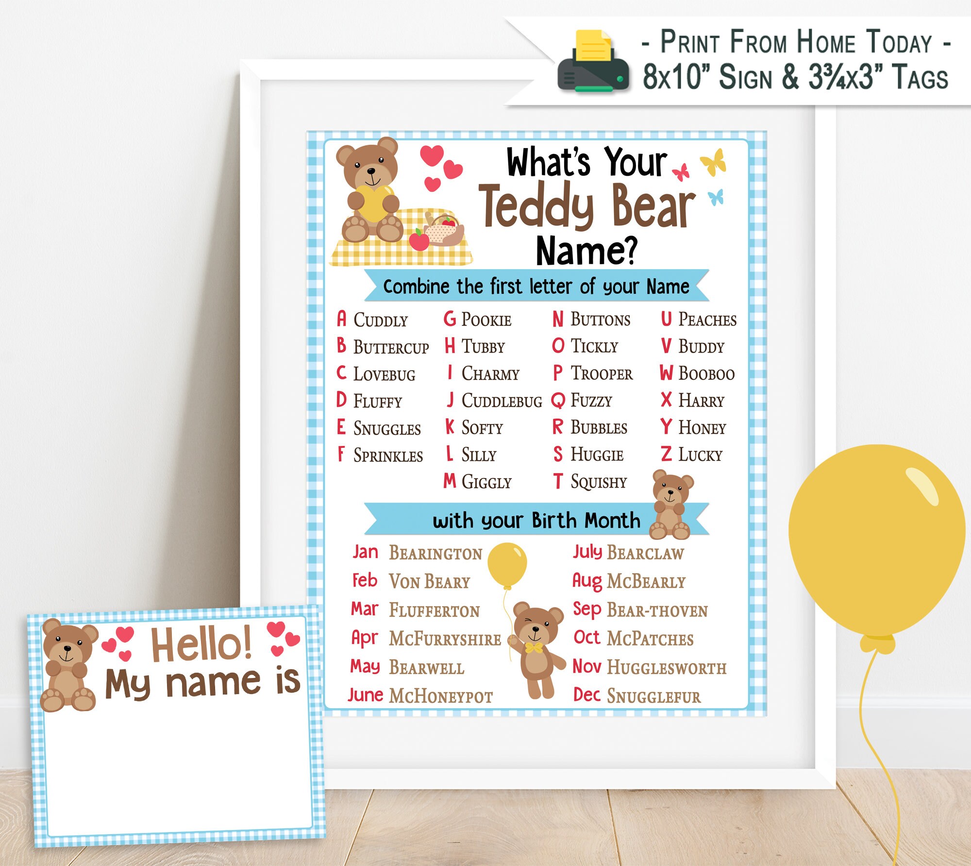 named teddy bears