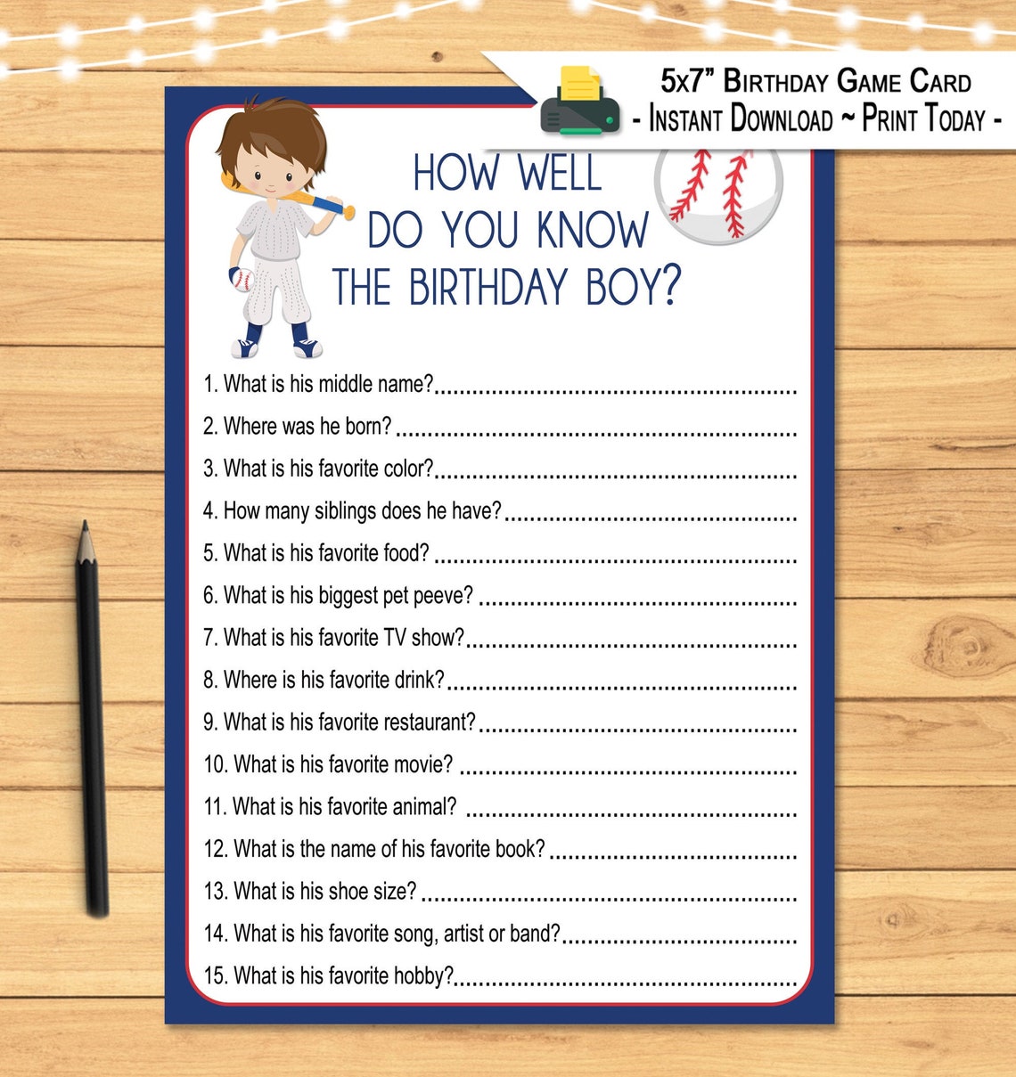 Kids How Well Do You Know The Birthday Boy Quiz Who Knows Etsy UK Kids how well do you know the birthday boy quiz who knows etsy uk