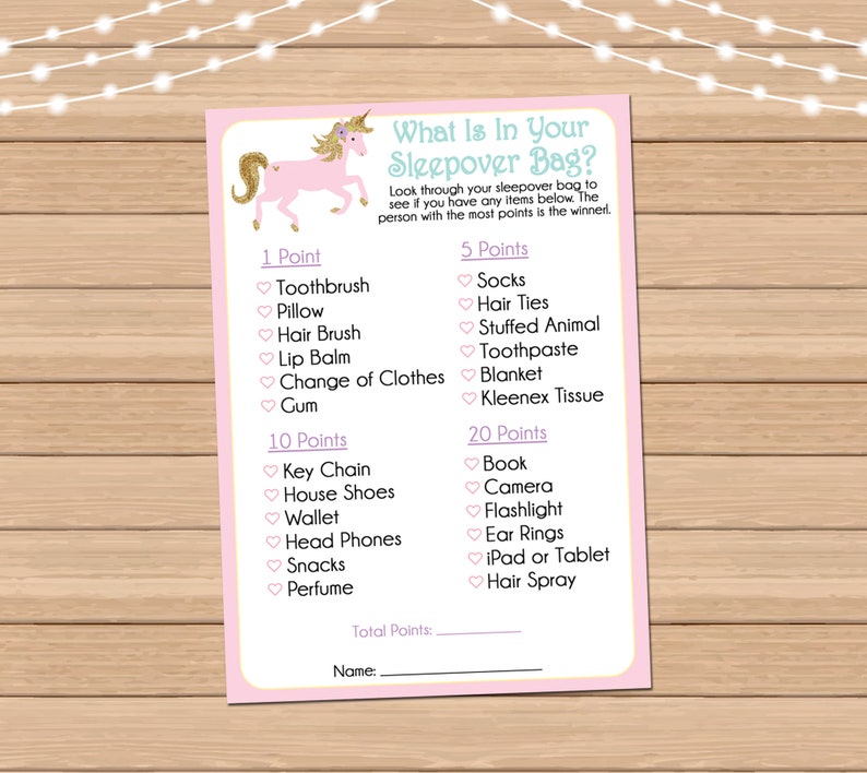 kids sleepover games printable bundle set 6 games bonus etsy