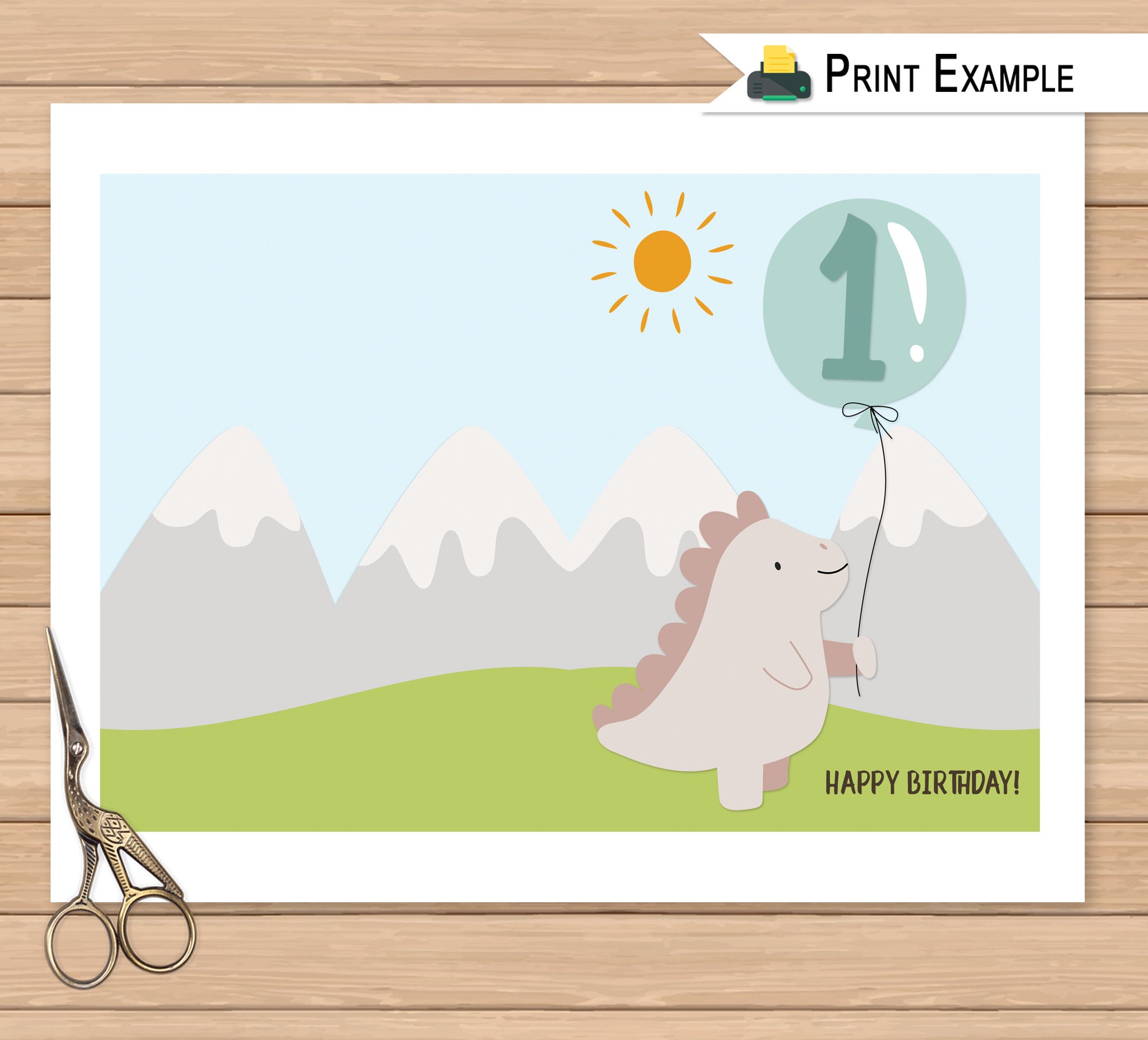 Printable Happy 1st Birthday Card Happy Birthday Turning One | Etsy