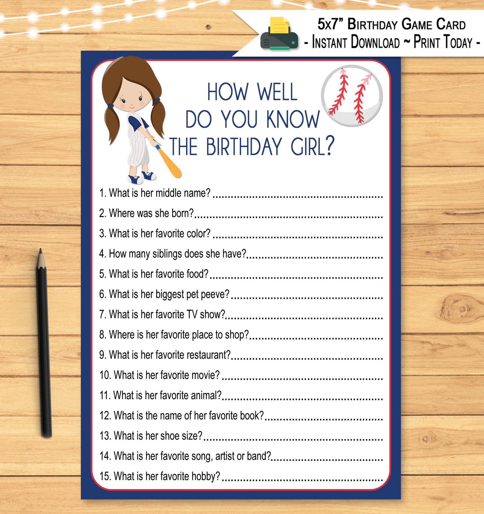Kids How Well Do You Know The Birthday Girl Quiz Who Knows Etsy Kids how well do you know the birthday girl quiz who knows etsy