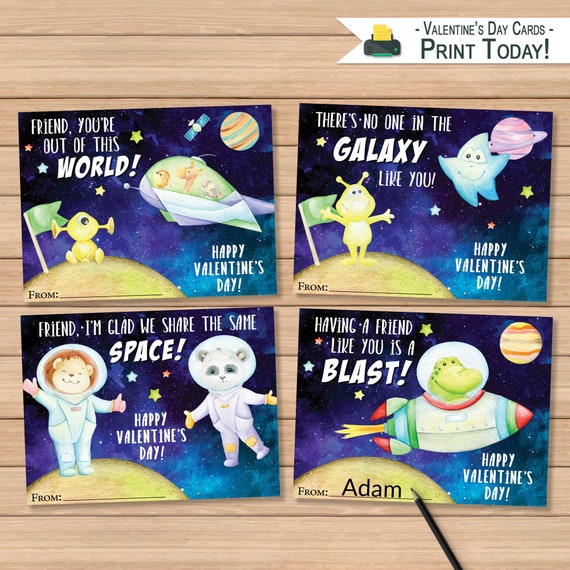 Printable Space Valentines Mom Wife Busy Life 