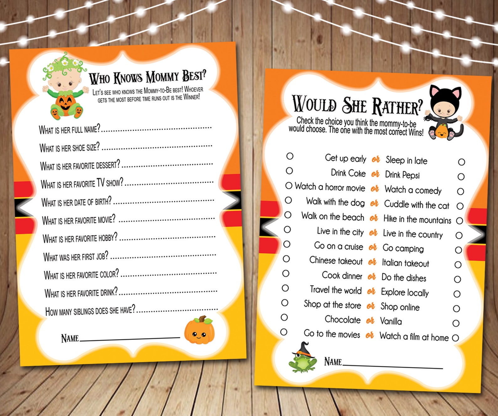 Halloween Babies Baby Shower Games Printable Shower Games | Etsy