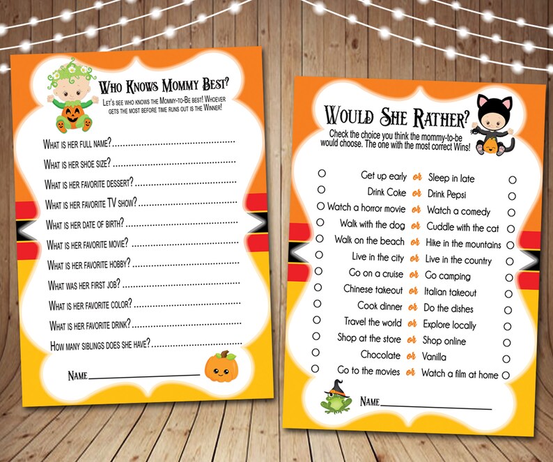 Halloween Babies Baby Shower Games Printable Shower Games | Etsy