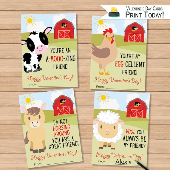 Farm Valentines Day Cards  Farming Valentine Day Cards for