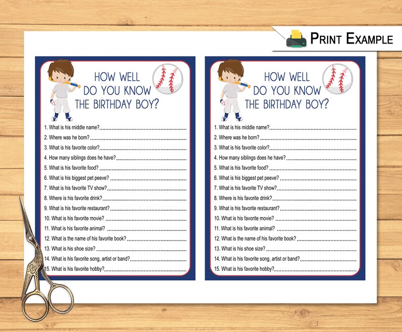 Questions about birthday party