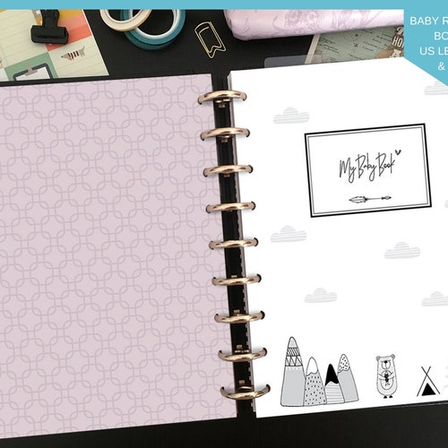 Printable Baby Memory Book Pages Black & White Instant Etsy