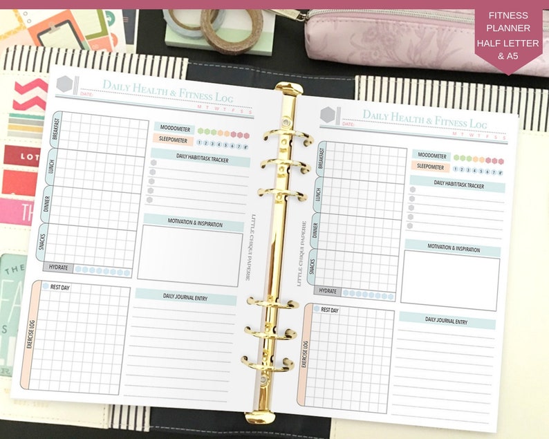 Printable Health and Fitness Planner image 1