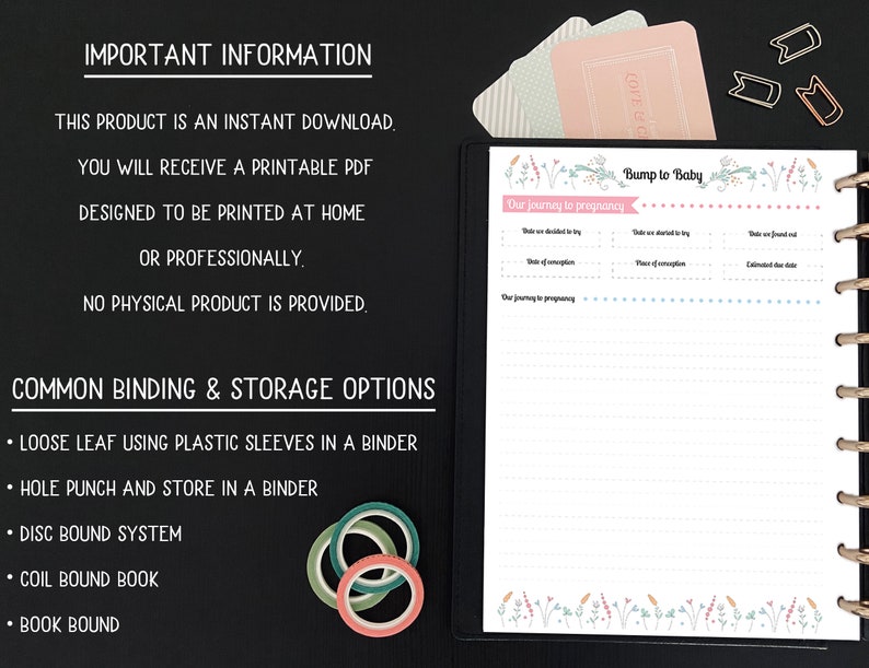 The Ultimate Pregnancy Journal Printable Pregnancy Journal Bump to Baby book Pregnancy Planner Instant Download image 2