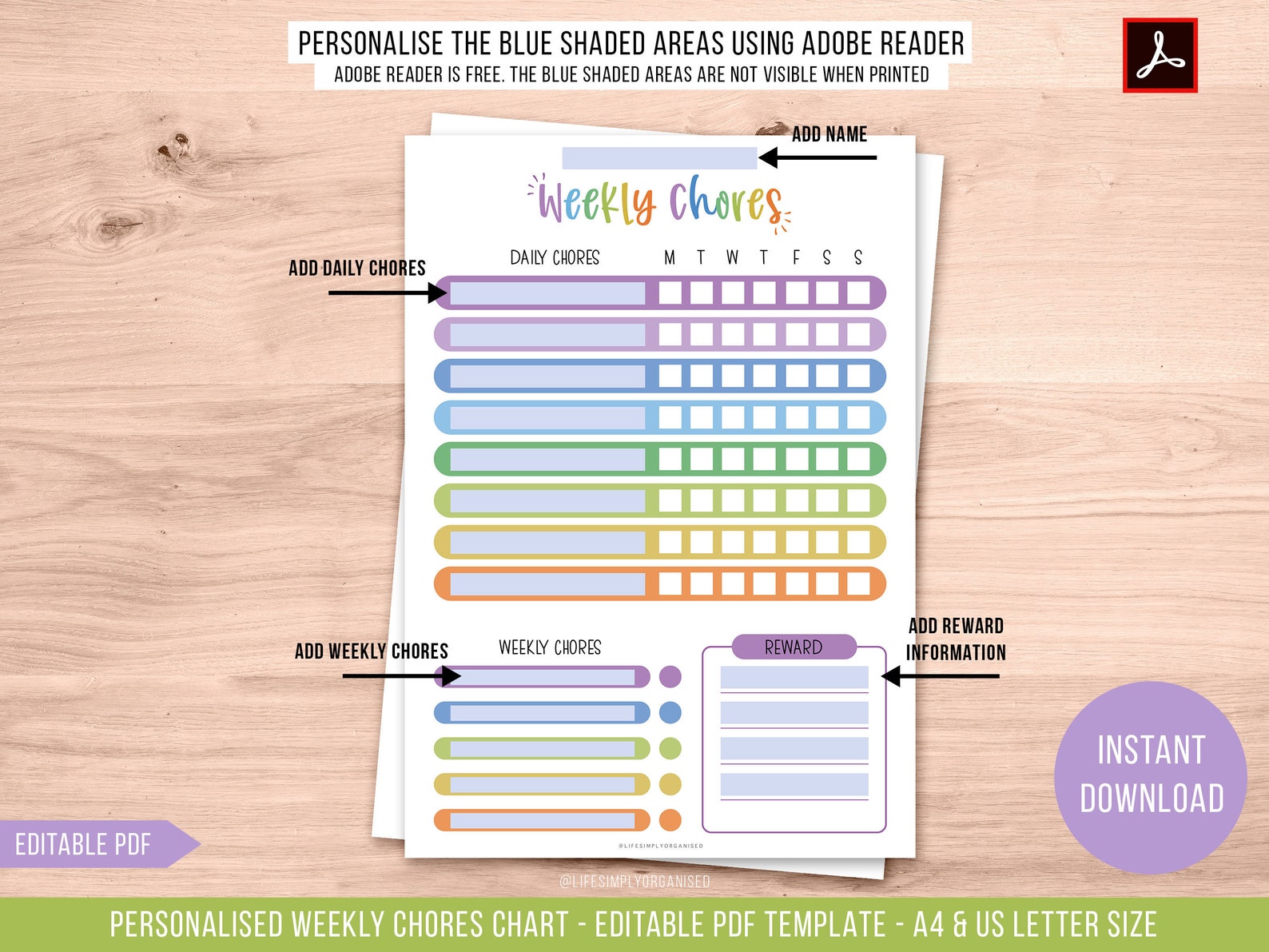 Editable Chore Chart Printable Chore Chart for Kids Printable Printable ...