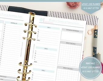 Weight Loss Planner, Printable Fitness Planner