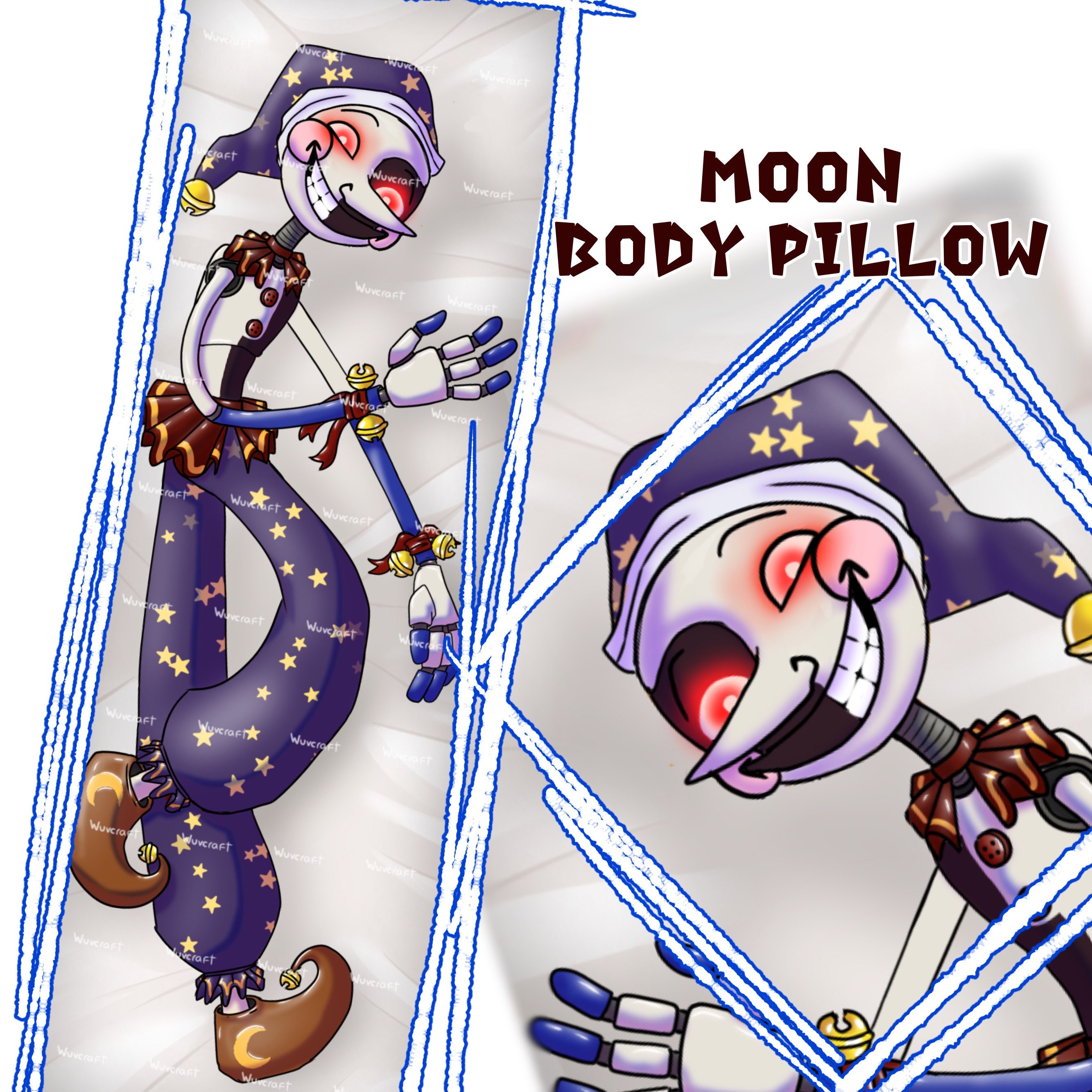 Dakimakura roxanne wolf (fnaf) Anime Robot Pillowcase Life Size Double  Sided Print Body Pillow Cover