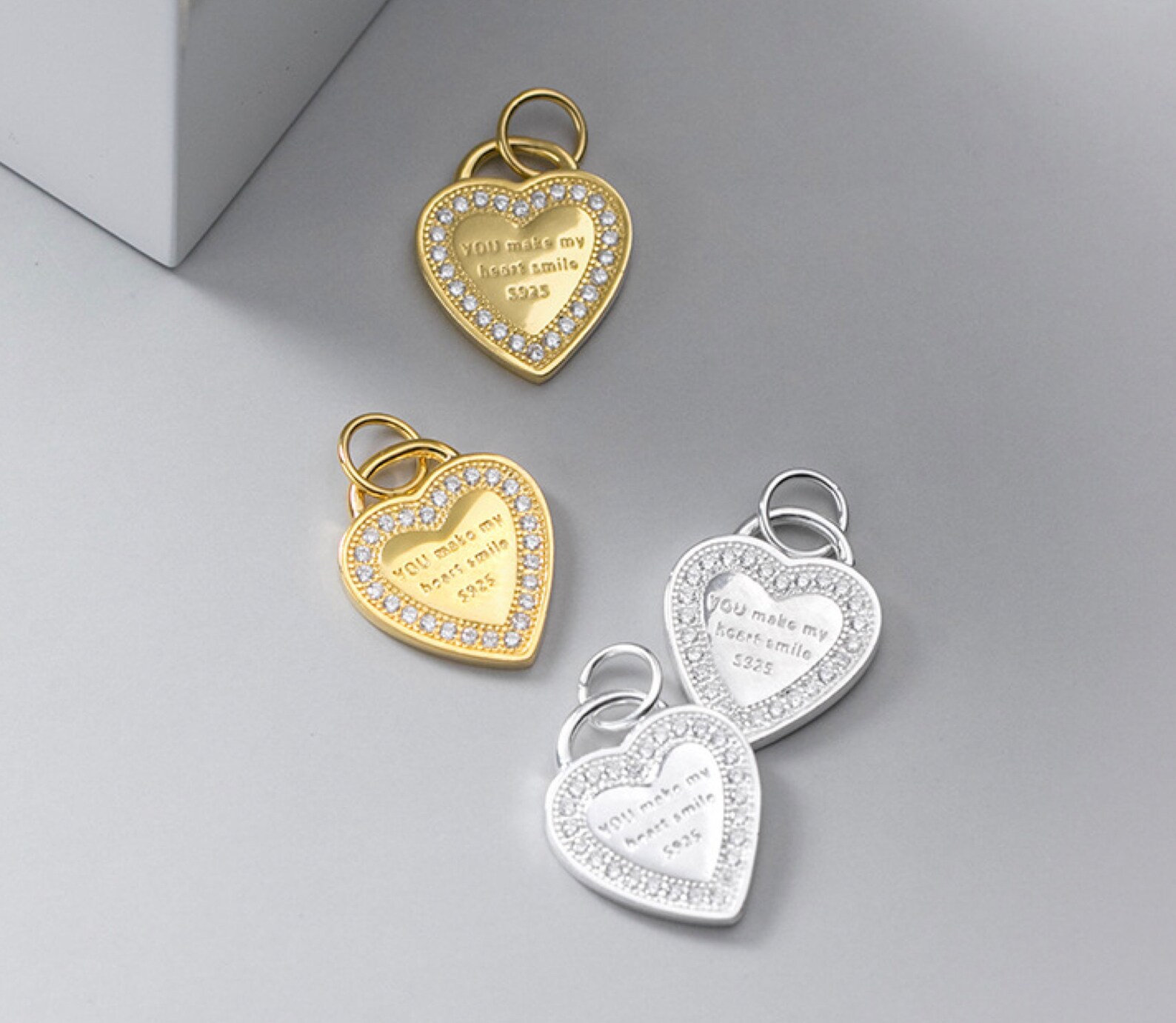 S925 Sterling Silver pendant Heart shape pendant necklace | Etsy