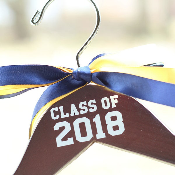 Graduation Hanger Gown, Class of 2024 2025, High School, College, Cap, Open House Gift, Personalized Gift, Custom Hanger, Graduation Gift
