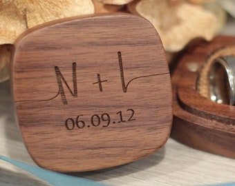 Wooden Ring Box, Personalized Ring Box, Engagement Proposal, Ring Bearer Box, Engraved Custom