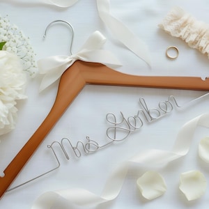 Personalized Bride Wedding Hanger | Bridal Dress Hanger | Wedding Day Photo Prop | Bridesmaid Gift