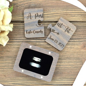 A Perfect Fit Ring Box, Wooden Ring Puzzle Box, Engraved Custom Personalized, Engagement Proposal, Ring Bearer