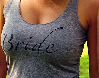 Bride Tri-Blend Tank Top, Wedding Bachelorette Party Shirt