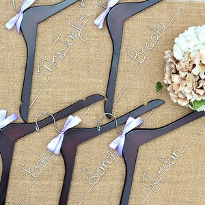 Set of 5 Bridal Party Hangers, Custom Hanger, Wedding Hangers, Bridesmaid Gift, Bride Hanger