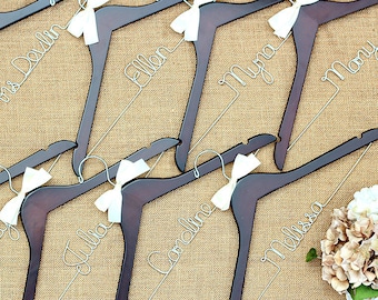 Set of 8 Bridal Hangers, Unique Gift, Personalized Hangers, Custom Hanger, Wedding Party Hangers, Bridesmaid Gift, Bride Hanger